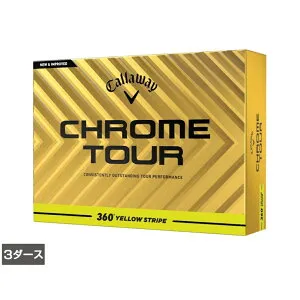 4/25限定★抽選で最大100％Pバック キャロウェイ CHROME TOUR 24 360 YELLOW STRIPE (7193711421) 3ダース(36球入) ゴルフ 公認球 Callaway