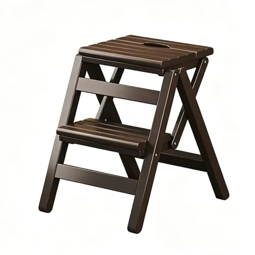 JTKXM 踏み台 折りたたみ式 2/3/4段 椅子,脚立 折り畳み,ステップ 台,足台,幅広ステップ, 軽量, 木製,安定・安全・無垢材, 省スペース収納,頑丈 耐荷重150kg,おしゃれデザイン, 室内外兼用, 子供・高齢者も安心使用,台所用,収納棚・