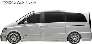 【M's】W639 ベンツ Vクラス ビアノ 前期 (2003y-2011y) WALD BLACK BISON サイドステップ 左右 ( ロング用 ) FRP 未塗装 ヴァルド バルド エアロ パーツ 部品 外装 社外 正規 本物 改造 カスタム ドレスアッ