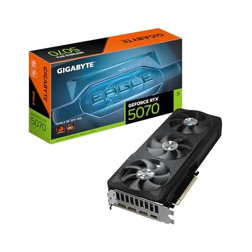 GIGABYTE GeForce RTX 5070 Eagle OC SFF 12G グラフィックスカード、12GB 192ビットGDDR7、PCIe 5.0、WINDFORCE冷却システム、GV-N5070EAGLE OC-12GD ビデオカード。