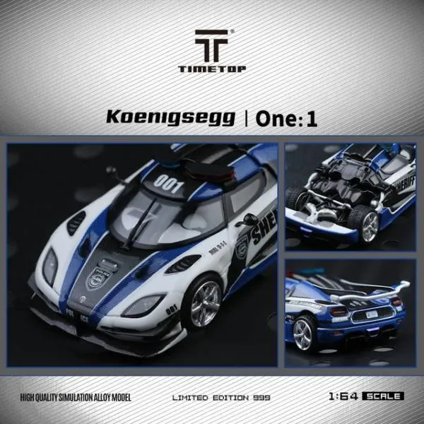 予約 TT644816 TimeTop x Time Model 1/64 ケーニグセグ Koenigsegg One 1 パトカー Police エンジンフード脱着
