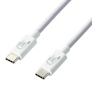 ELECOM USB4-CCPE10NWH USB Type-cケーブル 4.0 PD EPR対応 240W (USB-C to USB-C) 1m ホワイト