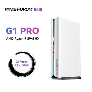 【ゲームパッドをプレゼント★20％OFF】MINISFORUM G1 Pro ミニPC 、AMD Ryzen 9 8945HX、GeForce RTX 5060、 DDR5-5200 32GB+1TB PCIe4.0 SSD 、RJ45 5Gbps/Wi-Fi 7 /BlueTooth 5.4/HDMI 2.1/DP 1.4/DP2.1 4画面出力対応 小型パソコン