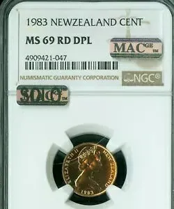 1983 ニュージーランド セント NGC MS69 RD DPL MAC ソロ 最高級グレード スポットレス *
