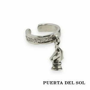 PUERTA DEL SOL ナイト 揺れる イヤーカフ シルバー950 ユニセックス シルバーアクセサリー 銀 ブリタニアシルバー プレゼント ギフト おしゃれ シルバー950 SV950 アクセサリー 人気 ブリタニアシ