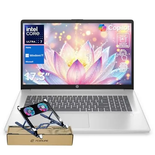 HP Business Copliot AI ノートパソコン 17.3インチ HD+ タッチスクリーン Ultra 7 255U 32GB DDR5 RAM 1TB SSD Wi-Fi 6 Win11 Home バックライトキーボード ウェブカメラ 指紋リ