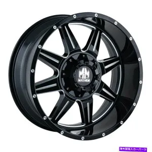 ホイール 4本セット 20x9 Mayhem 8100 Monstir 8x180 18 Gloss Black Milled Wheels Rims set（4）124.1 20x9 Mayhem 8100 Monstir 8x180 18 Gloss Black Milled Wheels Rims Set(4) 124.1【並行輸入品】