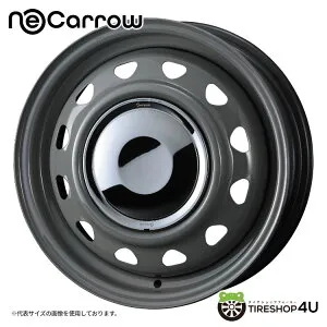 【最大P25倍】 14インチ WEDS NeoCarrow 14x4.5J 4/100 +45 グレー/クロームキャップウェッズ ネオキャロ 軽自動車 軽トラック 軽バン新品アルミホイール1本価格 [4本購入で送料無料]