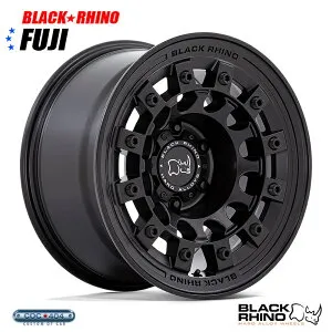【17インチ8J】Black Rhino Fuji (ブラック ライノ フジ) マットブラック 1本 トヨタ RAV4 ミツビシ デリカ D:5 などにおすすめ ホイール パーツ カスタム