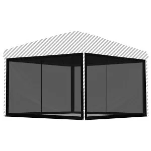 タープ テント タープテント用 サイドシート メッシュ 4面 虫よけサイドシート 横幕 3m 3.0m 300 吊り下げ式 メッシュシート バグガードスクリーン 虫よけ 虫除け 蚊帳 オプション ワンタッチタ