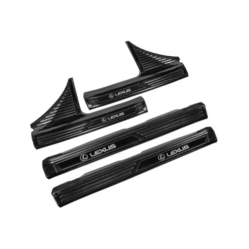 レクサス ドアシルプレート インサイド サイドステップ インテリアパネル 内装パーツ 新型 LEXUS 10系 ES300h ステンレス 4P Haap-yr 【ブラックヘアライン&インサイド】LES-18-Bh/N