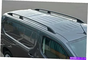 ルーフキャリア L2プジョーパートナー（2019 Black Aluminium Roof Rack Rails Side Bars To Fit L2 Peugeot Partner (2019【並行輸入品】