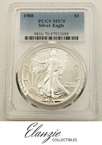 1988年 アメリカン シルバー イーグル PCGS MS70
