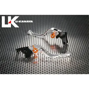 ユーカナヤ GPタイプ アルミ削り出しビレットショートレバー（レバーカラー：シルバー） KSR Pro 調整アジャスターカラー ゴールド KA070-011-0603-02