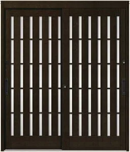 花伝 K6 94型 板子格子 2枚建 半外付枠 ランマなし 18022 玄関 引き戸 LIXIL リクシル TOSTEM トステム