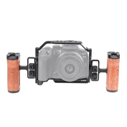 カメラケージ R10 DSLR ケージ 互換性がありますCanon EOS R10 用 ラビットケージカメラリグ ビデオ写真アクセサリー用 ハンドル穴付き(Double-sided handle)
