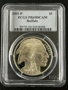 2001-P PCGS PR69DCAM バッファロー $1 (1014)
