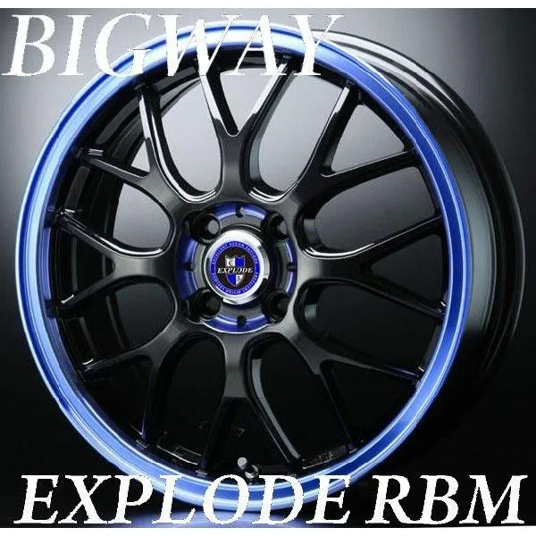 アクア、フィットなど【アルミホイール単品4本価格】BIGWAY/EXPLODE-RBM エクスプラウドRBM 16X6.0J（BLUE)