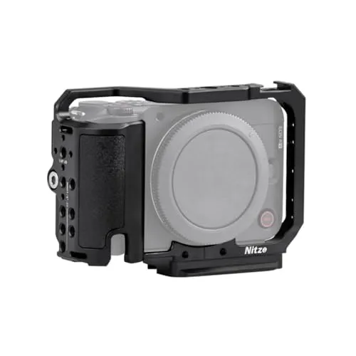 R50Vカメラケージ Nitzeケージ Canon R50 Vカメラ用 コールドシューアダプターとシリコングリップ付き Arcaとコールドシュー用のクイックリリース付き
