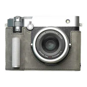 MR.STONE 富士フィルム GFX100RF用 本革ケース ヴィンテージ風 メタルグリップ付 ディープグレー PTBG003