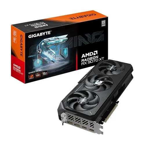 GIGABYTE Radeon RX 9070 XT Gaming OC 16G グラフィックスカード、PCIe 5.0、16GB GDDR6、GV-R9070XTGAMING OC-16GD ビデオカード。
