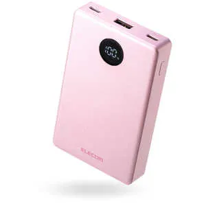 エレコム ELECOM モバイルバッテリー 10000mAh 薄型 軽量 35W PSE適合 半固体リチウム 長寿命 iPhone Android Switch 対応 LED残量1％表示 ピンク DE-C86-10000P