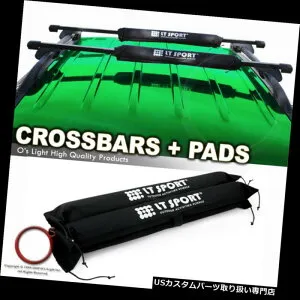 カーゴ ルーフ キャリア アキュラMDX RDXルーフトップラックブラッククロスバークロスバーキャリアセット+プロテクトパッド Aucra MDX RDX Roof Top Rack Black Cross Bars Crossbar Carrier Set + Protect Pad 【並