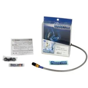 スウェッジライン リアホースキット CBR929RR ホースエンド アルミ/ゴールド＆ブラック ホースカラー クリア GAR106