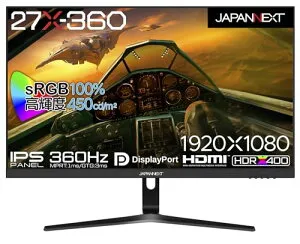 JAPANNEXT 27インチ IPSパネル Full HD(1920 x 1080) 360Hz 液晶モニター27X-360(JN-360IP