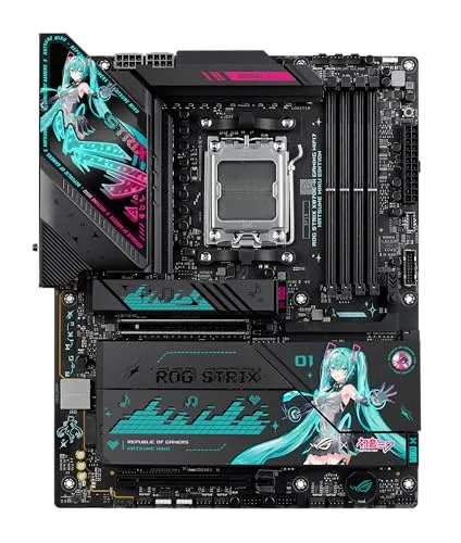 ASUS ROG Strix X870E-H Gaming WIFI7 初音ミク エディション AMD X870E ATX マザーボード 16+2+1パワーステージ Dynamic OCスイッチャー Core Flex DDR5 4X M.2 PCIe 5