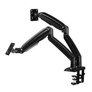 HUANUO モニターアーム ［2画面/13?35インチ］ ガススプリング式 ブラック HNDS33B
