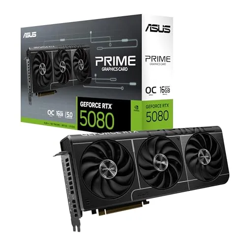 SFF-Ready ASUS Prime GeForce RTX? 5080 OCエディション 16GB GDDR7 グラフィックスカード (PCIeR 5.0、16GB GDDR7、HDMIR/DP 2.1、2.5スロット、Axial-techファン、ベ