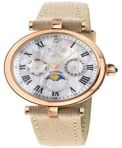 ジェビル レディース アクセサリー 腕時計 レザー Gevril Women's Florence Swiss Quartz Italian Tan Leather Strap Watch 36mm Rose タン