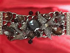 【送料無料】ブレスレット アクセサリ? ジョンソンアメジストブレスレットbetsey johnson huge amethyst purple crystal jewel tattoo sparrow bird bracelet