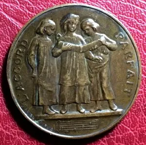 アール・ヌーヴォー 完璧な音楽的調和 子供 1890年 パリ賞 メダル ダニエル・デュピュイ