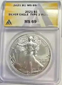 2021 MS69 REVERSE T2 限定版 シルバー イーグル ANAC
