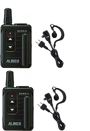 (純正品セット）2台セット DJ-PX31B 特定小電力トランシーバー 耳掛けイヤホンマイクセット