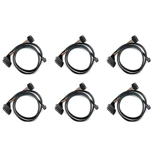 Lychae 6X 内蔵の12G Mini SAS HD?U.2 / SFF-8643?SFF-8639ケーブル0.5M、15ピン電源付き、U.2 Dに適合