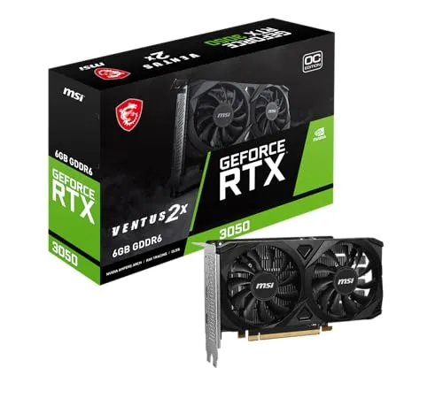 MSI GeForce RTX 3050 VENTUS 2X E 6G OC ゲーミンググラフィックスカード - 6GB GDDR6 1492 MHz PCI Express Gen 4 96ビット DP(v1.4a)1x HDMI 2.1 (4K対応)