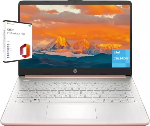 HP 14" Ultral Light Laptop Computer - with Microsoft Office Lifetime License, 16GB RAM, 384GB Storage(128GB eMMC+ 256GB microSD)