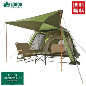 地震対策 LOGOS/ロゴス neos PANELスクリーンドゥーブル XL-BB (71201001) 2ルームテント 4～6人用 デビルブロック採用 広いリビングスペース 車体連結可能 キャンプ アウトドア バイク好き ギフト お