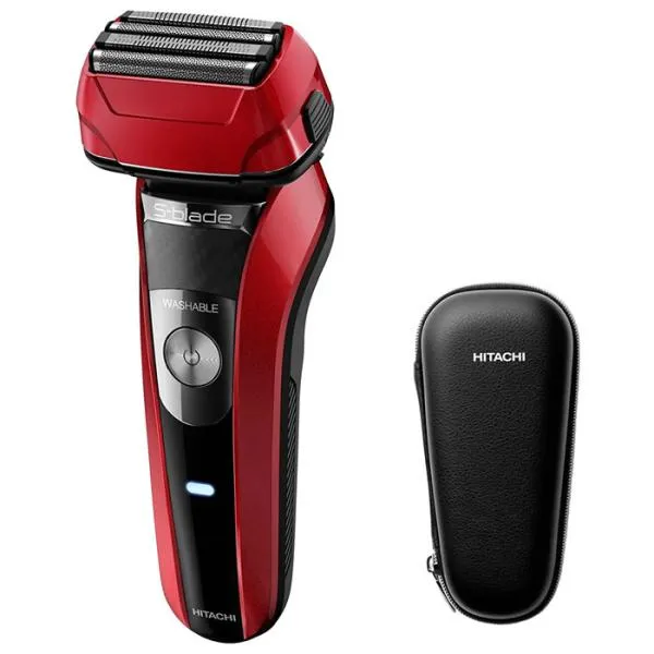 日立 シェーバー 4枚刃 往復式 エスブレード 水洗い可能 髭剃り 防水 ケース付属 RMH-F470B-R レッド