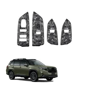 新型 フォレスター SL5 SLG 6代目（2026年4月?現行）カスタマイズされた部品 スイッチ リフト パネル ガラス スイッチ パネル ABS 樹脂 車種専用設計 傷に強い 耐摩耗性 保護 取り付けが簡単 4PCS