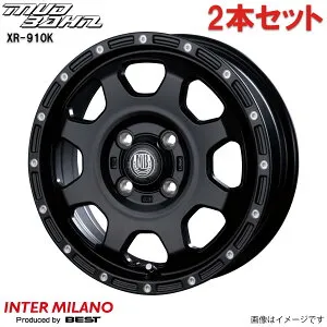アルミホイール AZワゴン MJ23 マツダ インターミラノ マッドバーン XR-910K 2本 14インチ 4穴 【14×4.5J 4-100 INSET45 マットブラック/ピアスポリッシュ(MBK/PP)】