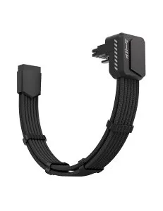 EZDIY-FAB シールド 12VHPWR PCIE 5.1 90度角度 GPU 延長ケーブル 、90 度 12V-2x6 アングルアダプター付き、16 ピン (12+4) PCIe 5.1 PSU ケーブル延長、RTX 40シリーズ対応、コーム付き リバースタイプ - 黒