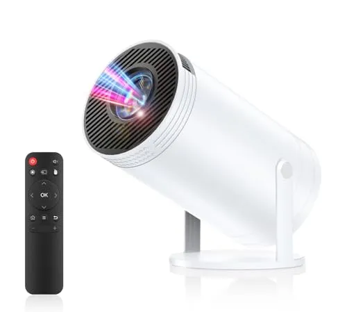 プロジェクター 家庭用 超小型 【2026衝撃作版Android TV14.0搭載＆270°回転＆HiFi外部スピーカー】 27000LM 1080P 4K対応 短距離投影 高輝度 天井投影 Wi-Fi6 Bluetooth5.4 大画面 自動台形補正 操