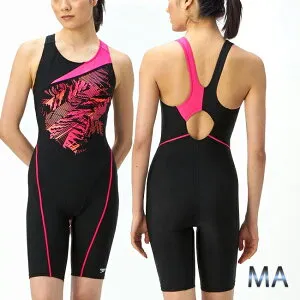 フィットネス水着 speedo スピード レディース オールインワン 体型カバー ニースキン ゆったり カップ付き ストレッチ 水泳 ジム プール スイムウェア フィットネス 【SFW12253】