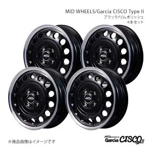 MID WHEELS/Garcia CISCO TypeII フレアワゴン MM42S 2017/4～2018/2 アルミホイール4本セット【14×4.5J 4-100 INSET45 BRP】D70644543345BKP0×4