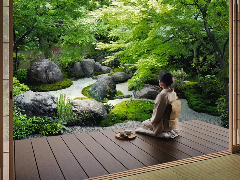 ウッドデッキ(工事費込み) 人工木デッキ ヴィラウッド キャップ幕板仕様 プレミアムタイプ[幅:4404mm 奥行:1049mm 床高さ:ロング(700mm) カラータイプ:チークブラウン(木目調)] 三協アルミ | 0.5坪/0.75坪/1.5間/2間/2.5間/1.5坪/2坪/4尺/5尺/6尺/7尺/8尺/9尺/10尺/90cm/180c