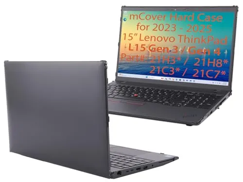 mCover ケース 2023-2025 15.6インチ Lenovo ThinkPad L15 Gen 3 | Gen 4 シリーズ Windows ノートブックコンピューターにのみ対応(他のモデルには適合しません) - ブラック